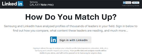 LinkedIn App with Samsung